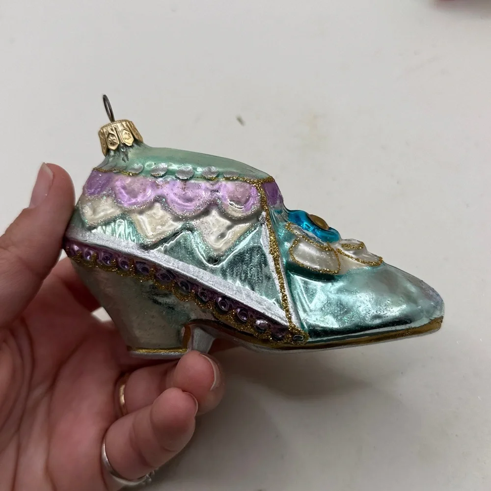 Vtg Polonaise Kurt Adler Cinderella Set 3 Glass Ornaments Christmas Collectible